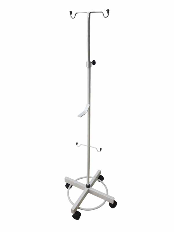 Atril porta sueros base redonda con soporte bolsa orina pintado z (8